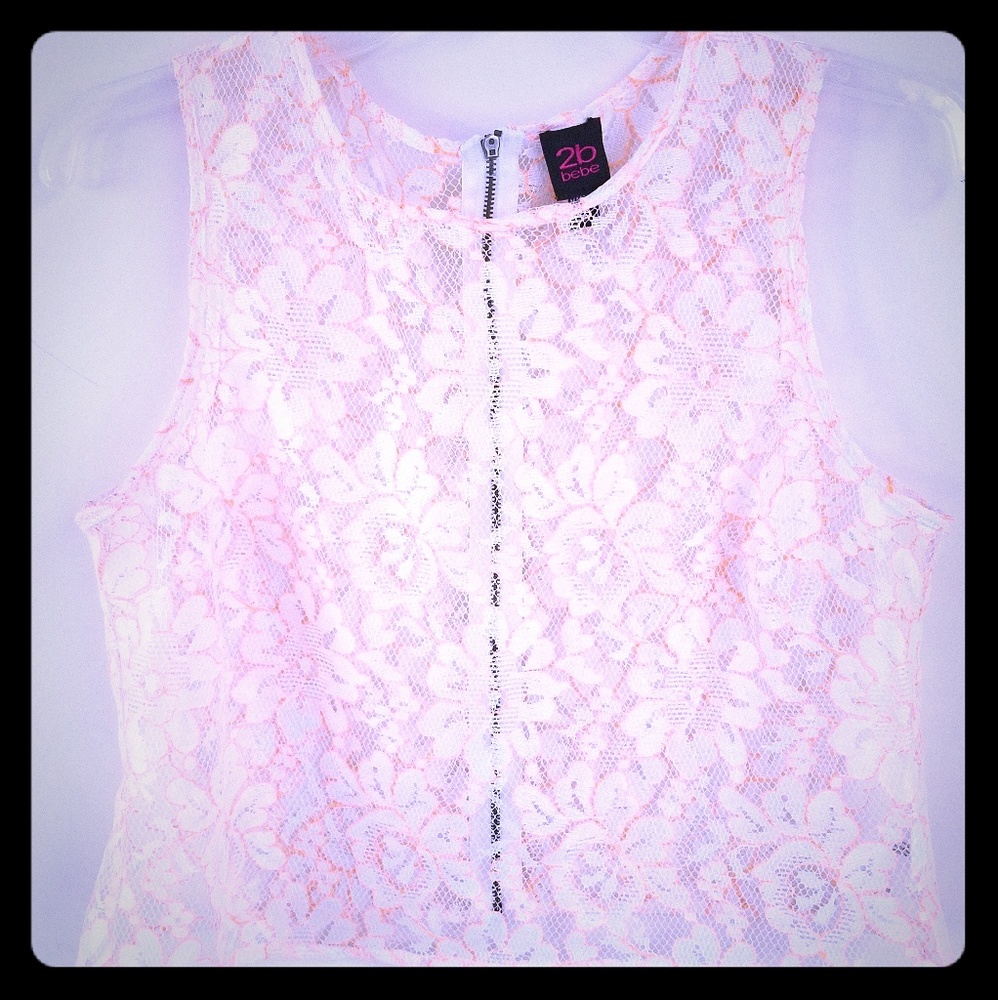 Top BUNDLE $25 BEBE 2B SHEER 💋CROP TOP, SIZE:S
